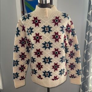 Woolrich Vintage Hand Knit Mock Neck Sweater SZ Medium